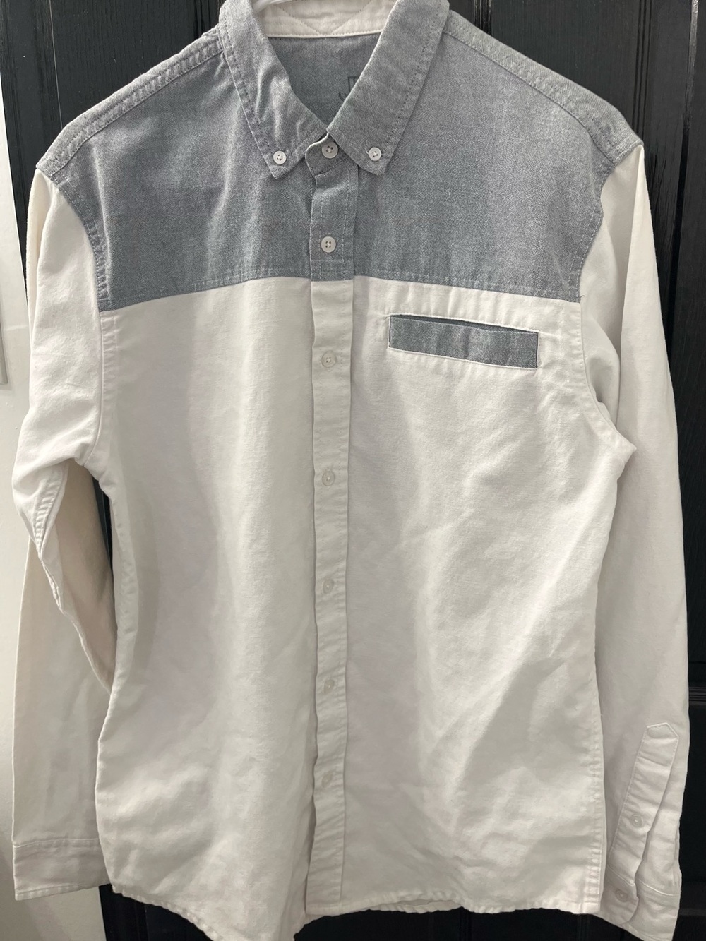 Jackthreads men’s medium white & gray denim button up